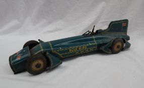 A tin-plate clockwork toy of Captain Malcolm Campbell's 'Blue Bird' Land Speed Record car by