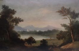 Wilson Classical landscape scene Oil on board Signed and dated 1844 45 x 67.