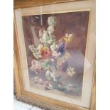 Henri BIVA (1848-1929) - Bouquet de fleurs - Aquarelle. - 60 x 46 cm, SBD -