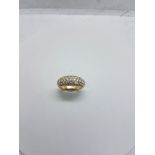 Bague en or jaune 18k et diamants env. 2 cts. - Poids brut : 9,1 grs. TDD 56 -