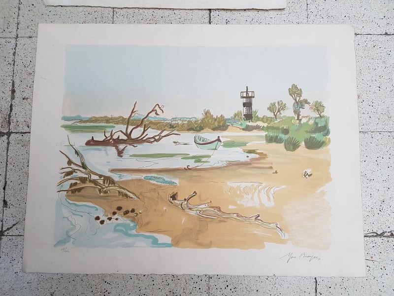 Yves BRAYER - Paysage de Provence - Lithographie en couleurs, SBD et numérotée, [...]