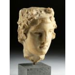 Roman Giallo Antico Marble Head of Bacchus, ex Bonhams