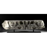 Large Roman Marble Frieze w/ Medusa Heads