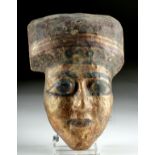 Egyptian Ptolemaic Gilt Gesso / Wood Mummy Mask
