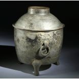 Fine Han Dynasty Terracotta Censer w/ Taotie Masks