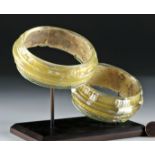 Pair of Ancient Celtic Glass Bracelets, ex Christie's