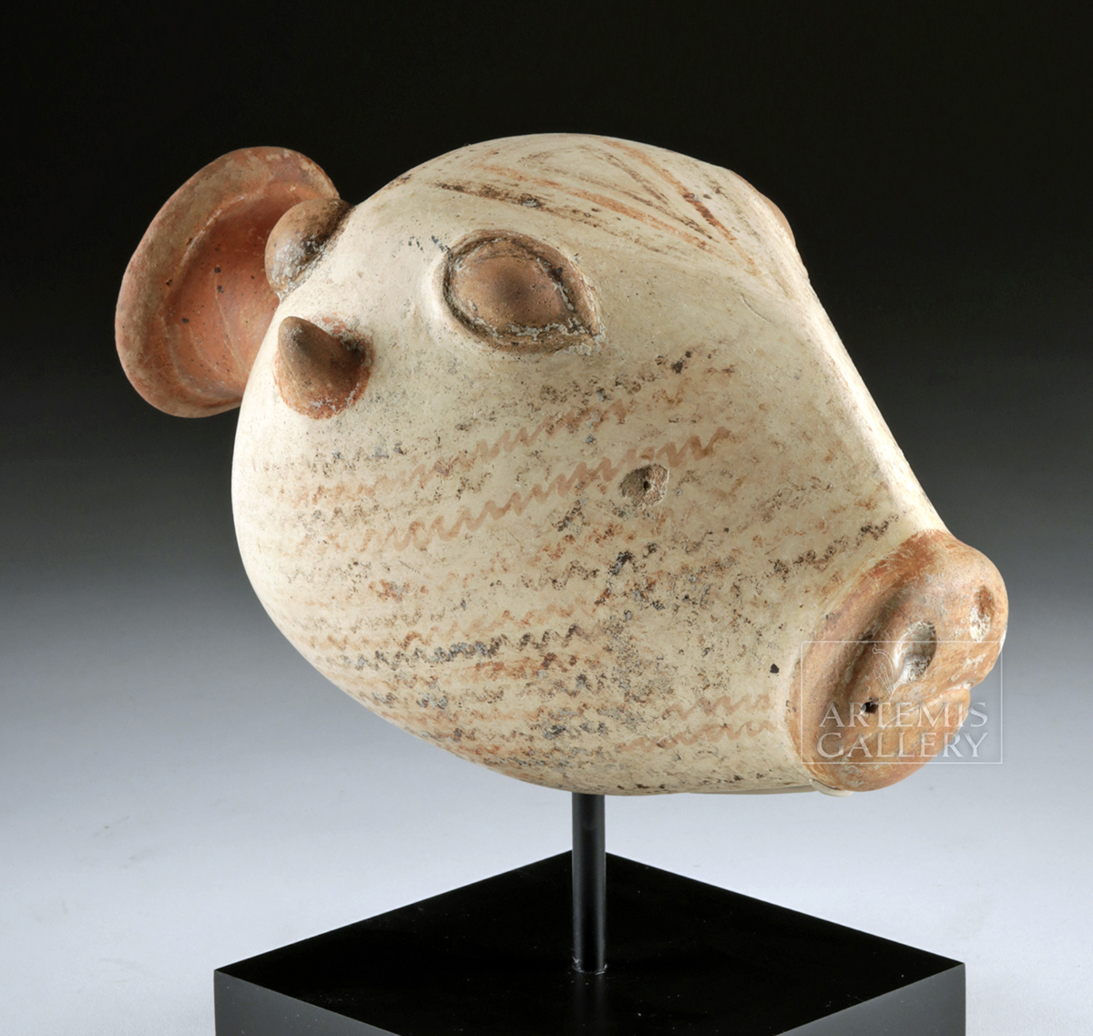 Rare Greek Archaic Phrygian Pottery Bull Rhyton - Image 3 of 4