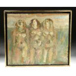 Framed H. Frank Painting of Three Nudes, ca. 1980