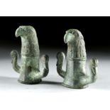Lot of 2 Bronze Eagle Chariot Rein Guides