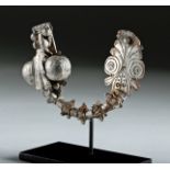 Large Greek Classical Silver Fibula - 109.1 g