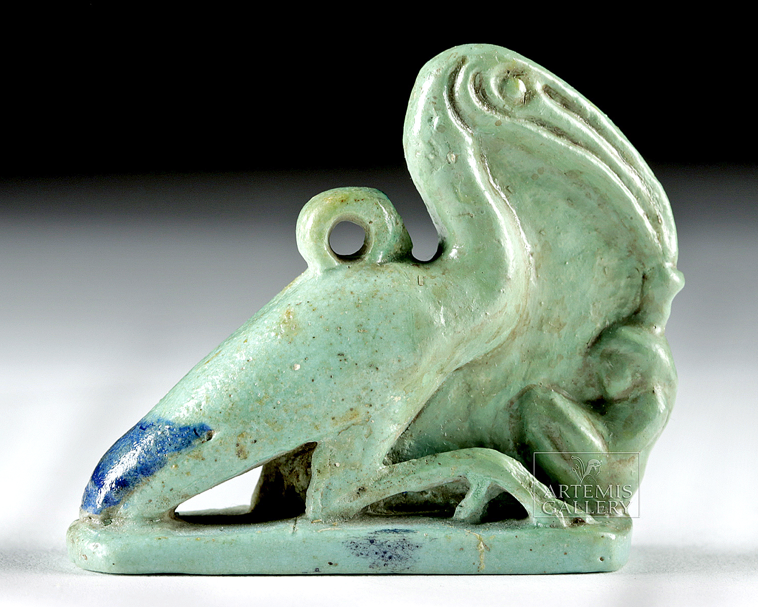 Egyptian Faience Amulet - Ibis w/ Maat - Image 4 of 4