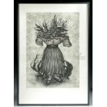 L. Maya Etching w/ Aquatint "Madre Corazon" - 1989