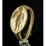 Published Italic Gold Ring with Hoplite - 9.2 grams