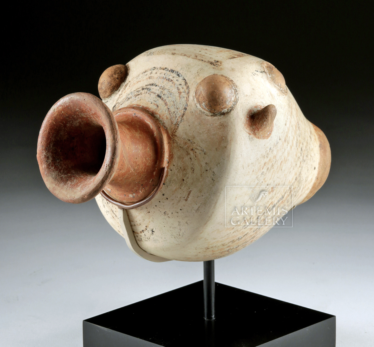 Rare Greek Archaic Phrygian Pottery Bull Rhyton - Image 2 of 4