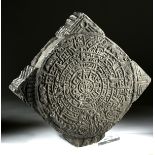 Important Aztec Volcanic Stone Solar Disc, ex-Arte