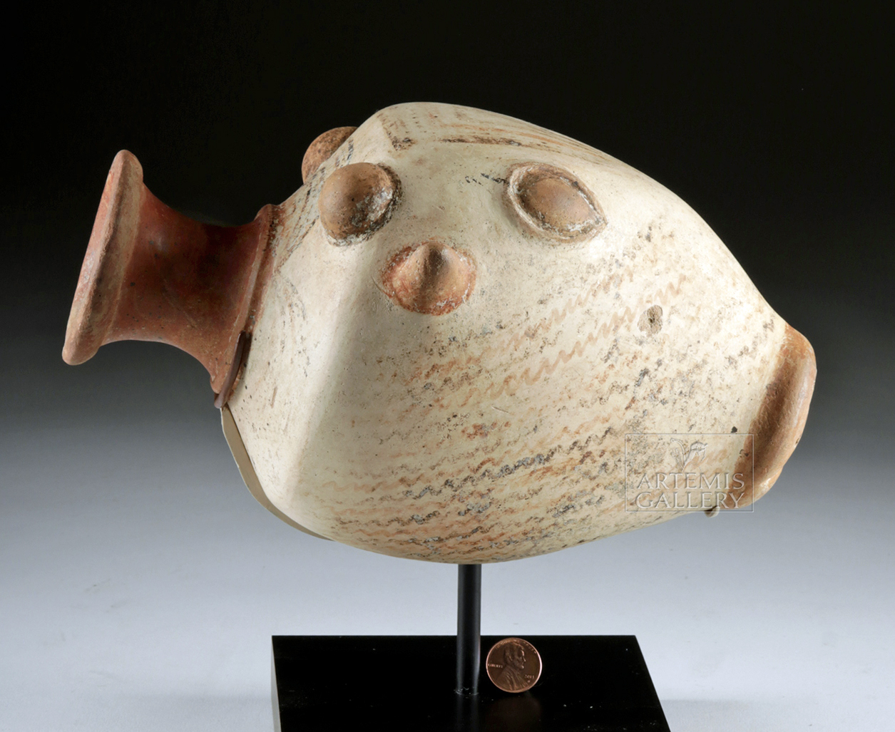 Rare Greek Archaic Phrygian Pottery Bull Rhyton - Image 4 of 4