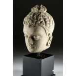 Superb Lifesize Gandharan Stucco Head of Buddha