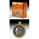 Eukratides Tetradrachm in 22K Gold Pendant + Wood Box