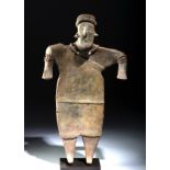 Monumental Colima Pottery Flat Standing Figure