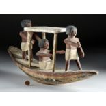 Egyptian New Kingdom Wooden Boat & Boatmen