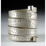 Viking Silver Coiled Arm Band w/ Stamped Motif, 146.9 g
