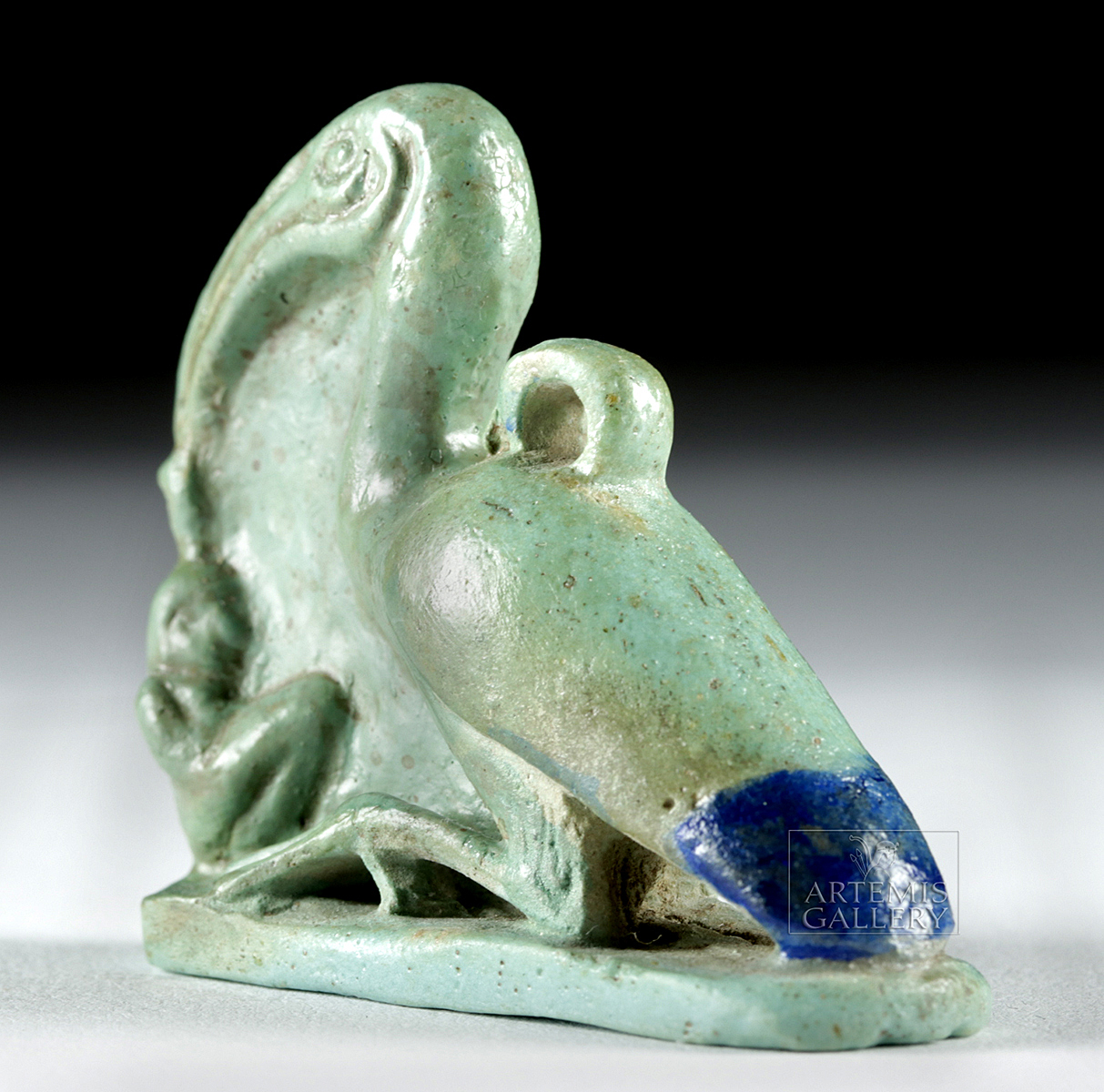 Egyptian Faience Amulet - Ibis w/ Maat - Image 3 of 4