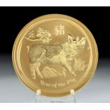 2019 Australian Year of the Pig 24K Gold Coin - 10 oz