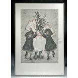 Framed Signed Lucia Maya Etching "Madre Fagia" - 1989