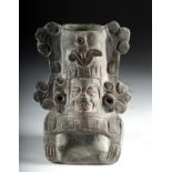 Monte Alban Pottery Figural Incensario of a Deity