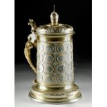 German Gilt Silver Tankard, Kaiser Wilhelm, 8 lbs, 1903