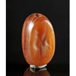 Mesopotamian Banded Agate Stamp Seal w/ Pegasus