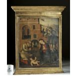 Spanish Renaissance Painting of Nativity - Gilt Frame