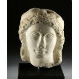 Romano-Egyptian Marble Head, ex-Sotheby Parke-Bernet