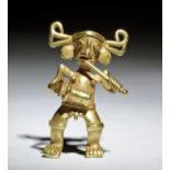 Pre-Columbian International Group Gold Flute Player