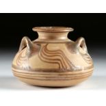 Gorgeous Mycenaean Pottery Pyxis w/ Three Handles