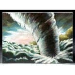 Signed Paul Sierra Waterspout Painting ca. 1990