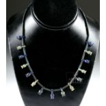 Egyptian Faience, Lapis Lazuli, & Quartz Poppy Necklace