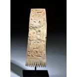 Maya Long Bone Comb w/ Sacrificial Human Skull