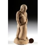 Roman Terracotta Standing Figure - Satyr w/ Wine Skin