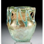 Elegant Roman Glass Vessel w/ Blue Rigaree