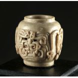 Miniature Chavin Stone Mortar, Janus-Headed