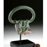 Beautiful Roman Bronze Handle with Warriors