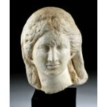 Lifesize Roman Marble Head of a Woman