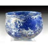 Incredible Roman Glass Cup w/ Deep Blue Color