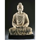 Gorgeous Gandharan Stucco Seated Buddha Shakyamuni