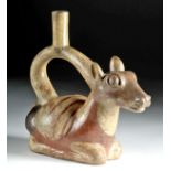 Moche Pottery Stirrup Jar - Llama w/ Burden Sack