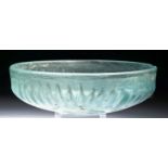 Roman Glass Pillar Molded Bowl - Rainbow Iridescence