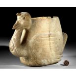 Rare Mixtec Banded Alabaster Effigy Vessel - Turkey