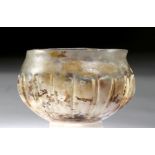 Small Roman Glass Ribbed Cup