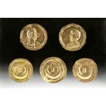 Lot of 5 Gallo-Roman Gold Repousse Phalerae - 29.2 g